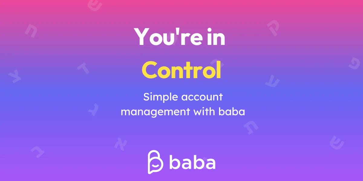 Your Data & Privacy — baba Account Data Deletion